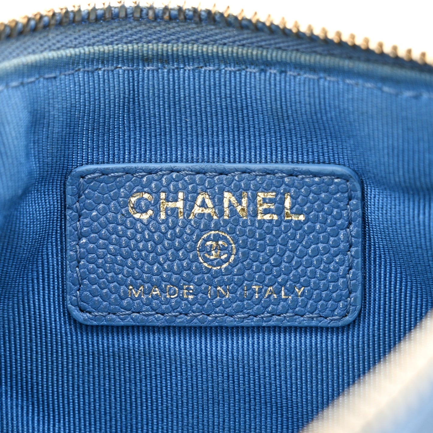 Chanel Caviar Quilted Small Pouch Blue