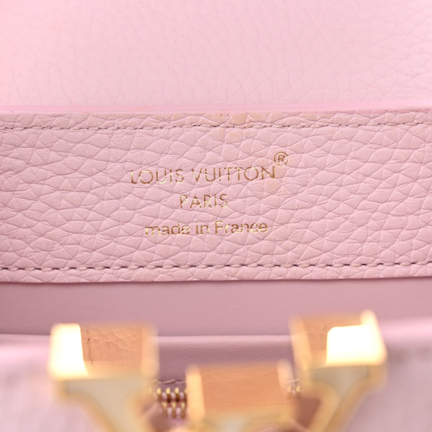 Louis Vuitton Taurillon Monogram Flower Chain Capucines Mini Guimauve