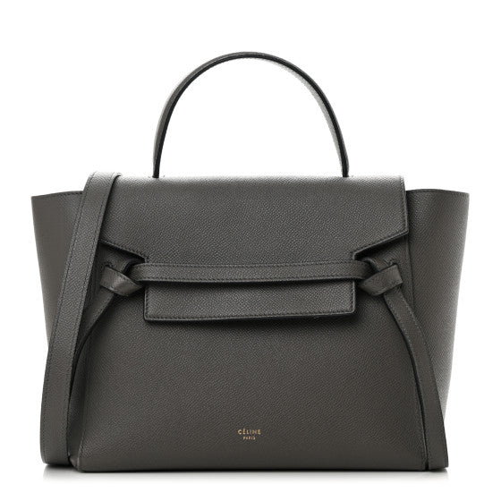 Celine Baby Grained Calfskin Micro Belt Bag Grey