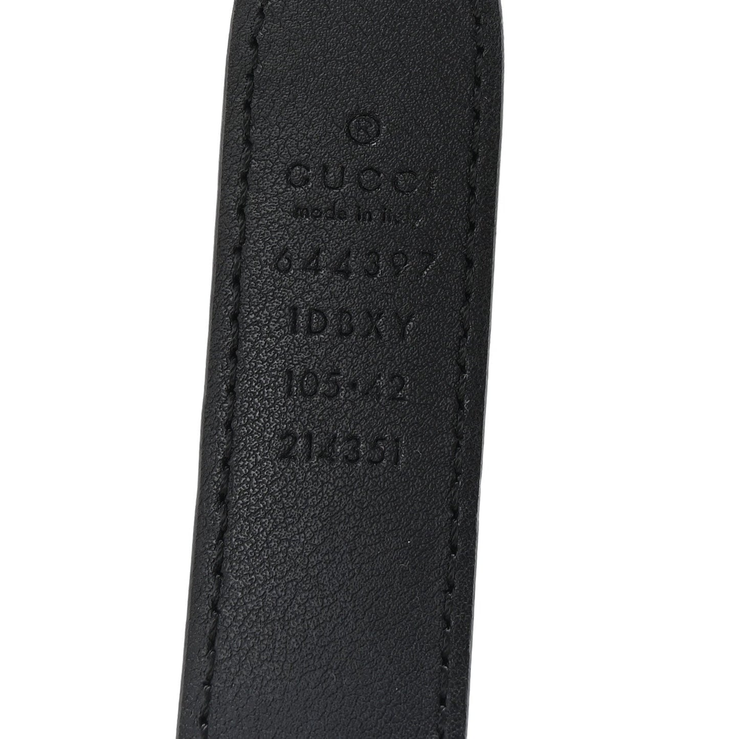 Gucci Efesto Leather Womens Horsebit 15/23mm Belt 105 42 Black