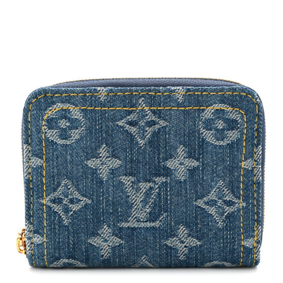 Louis Vuitton Denim Monogram Zippy Coin Purse Blue
