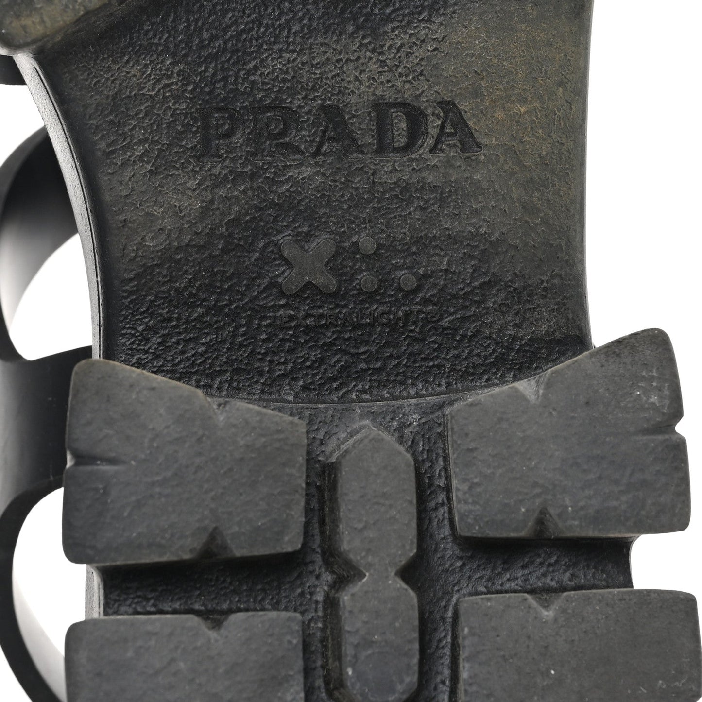 Prada Foam Rubber Triangle Logo Monolith 55mm Cage Sandals 39 Black