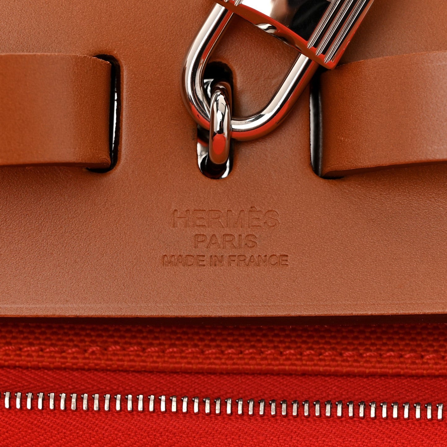 Hermes Military Toile Vache Hunter Herbag a Dos Zip Retourne Backpack Orange Mecano Fauve