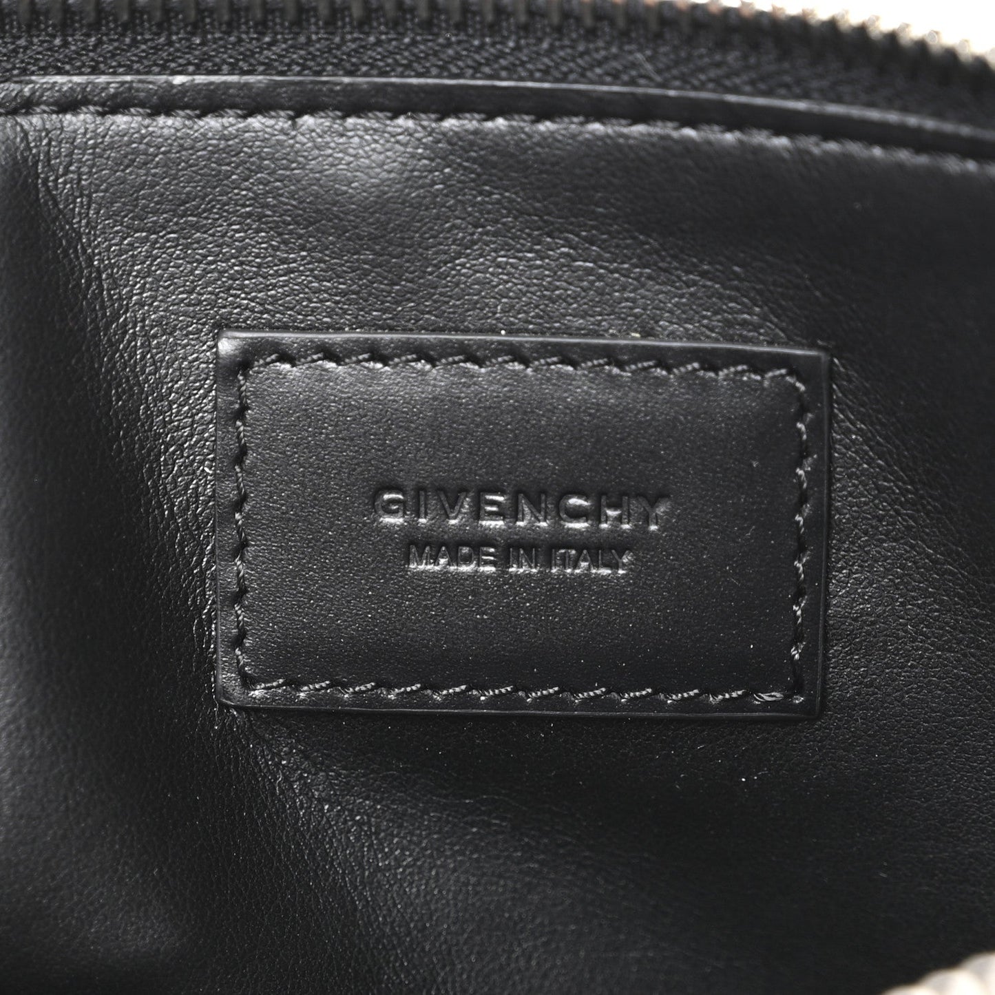 Givenchy Calfskin Jesus Print Zip Pouch Black