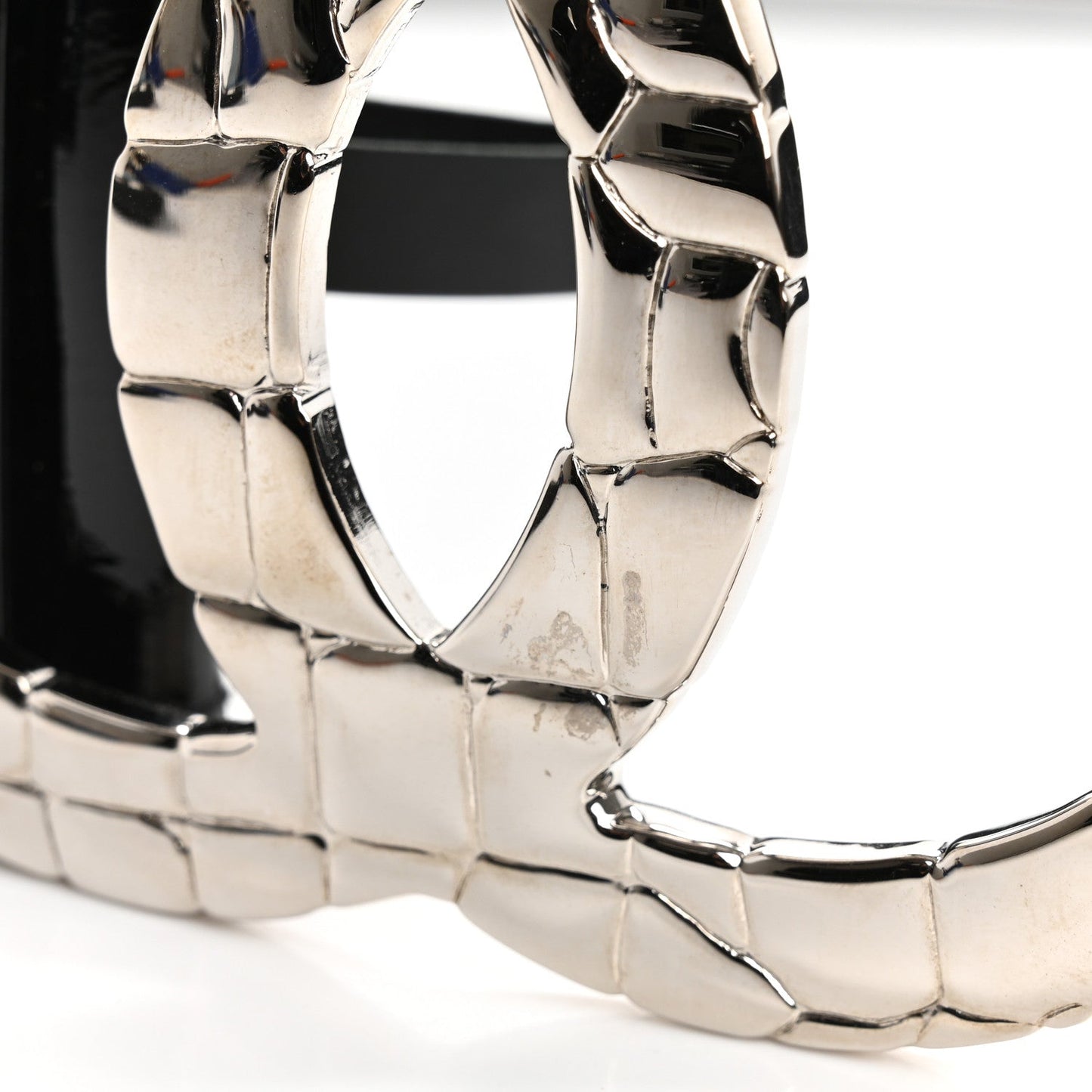 Chanel Patent CC Wide Belt 80 32 Black