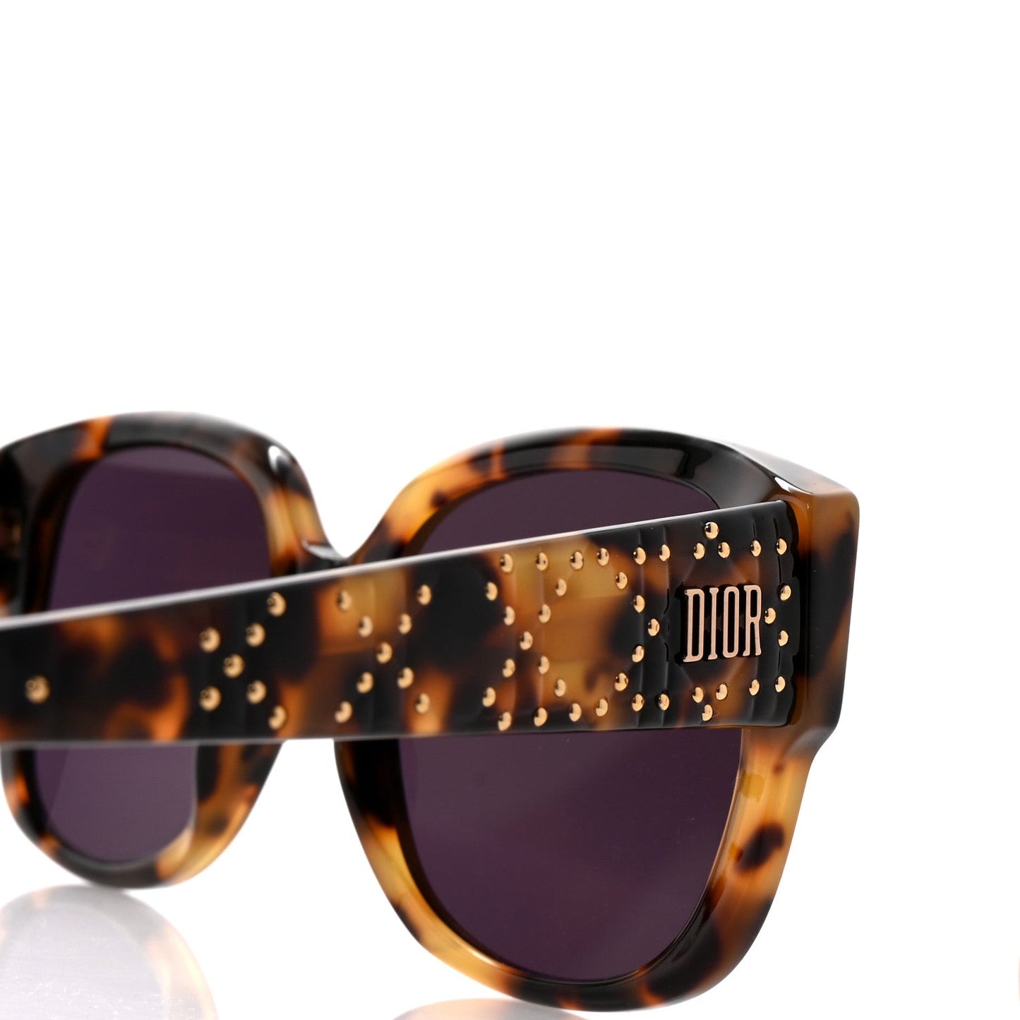 Christian Dior Acetate Cannage Lady Dior Studs Sunglasses Havana