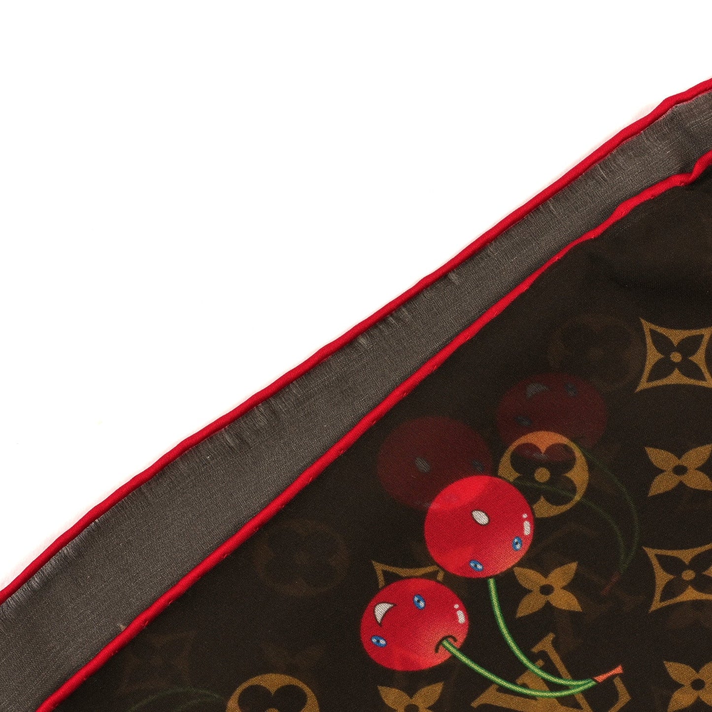 Louis Vuitton LV X TM Silk Cotton Monogram Cerises Square Scarf 55