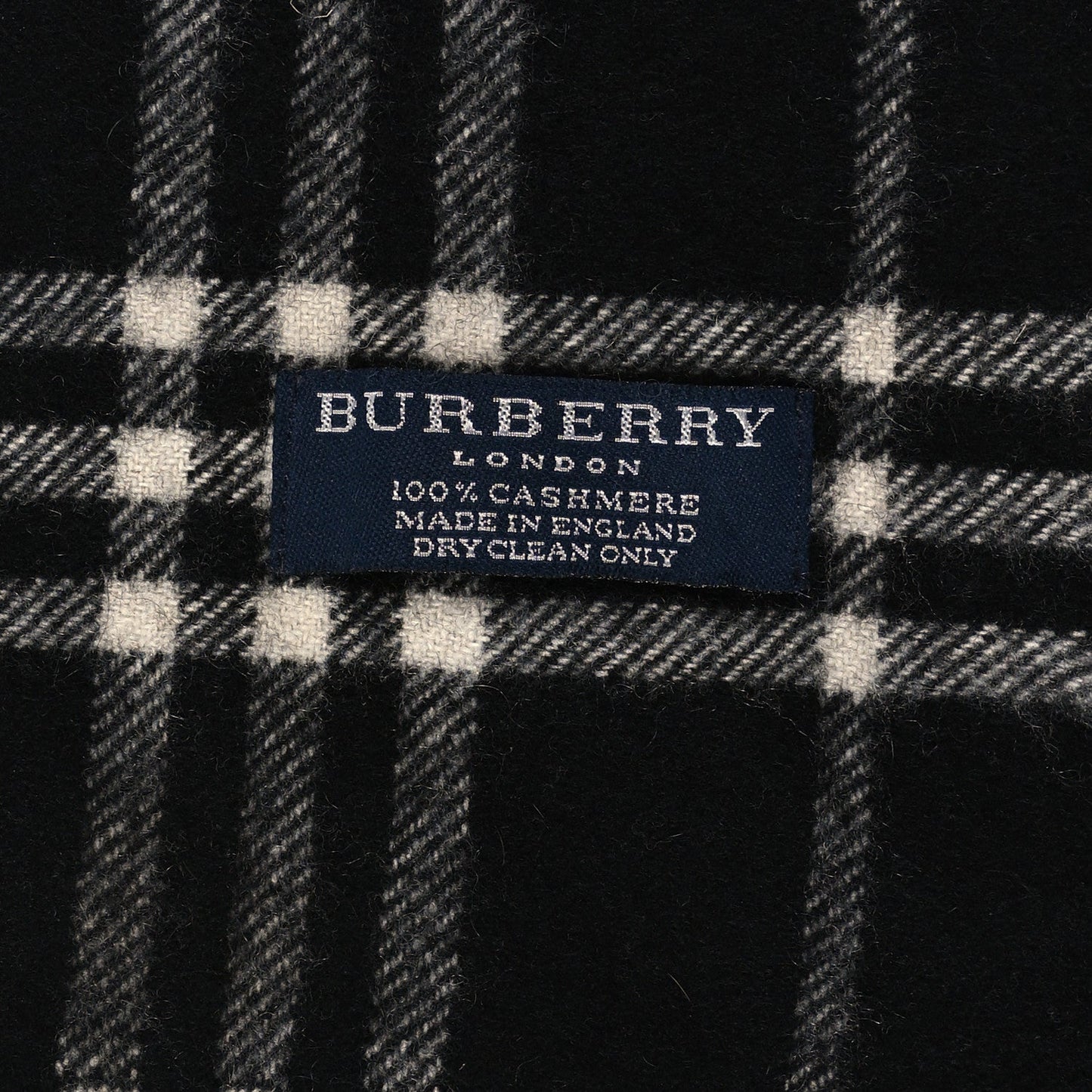 Burberry Cashmere Check Happy Fringe Scarf Black Calico