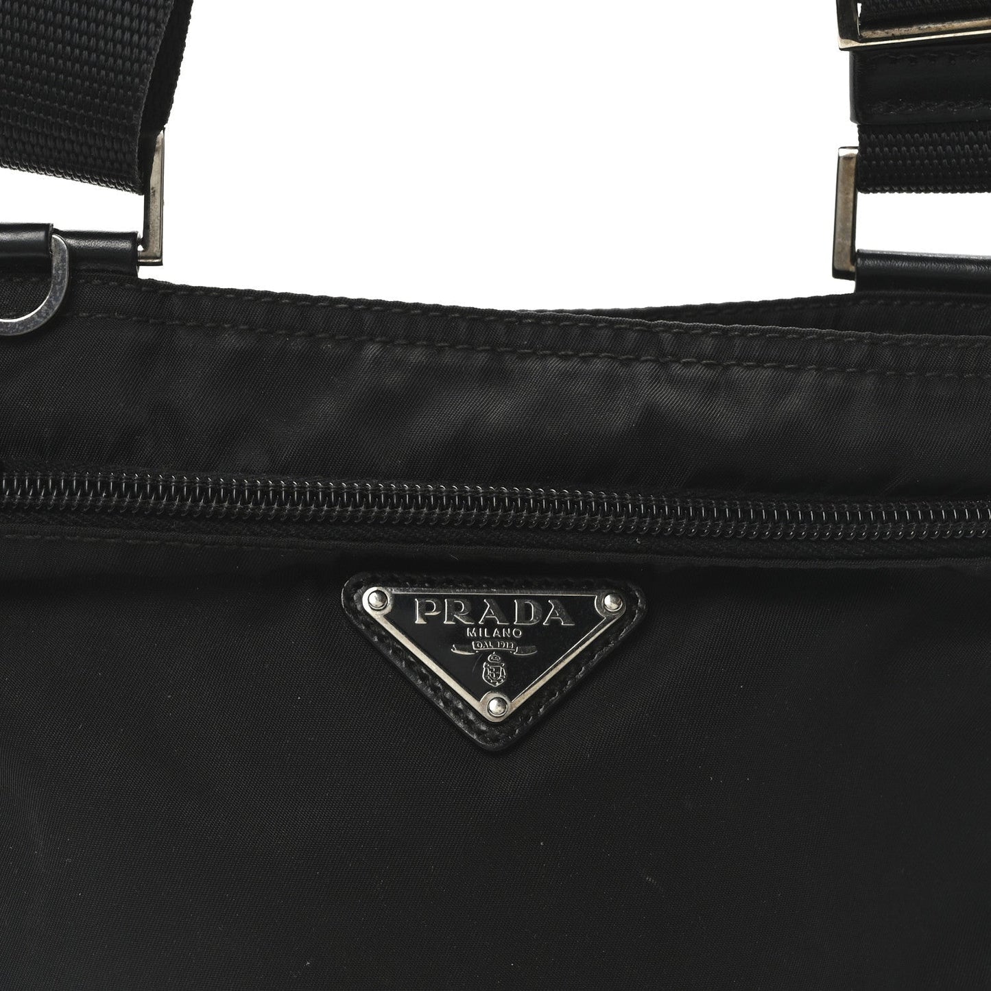 Prada Tessuto Nylon Flat Messenger Bag Black