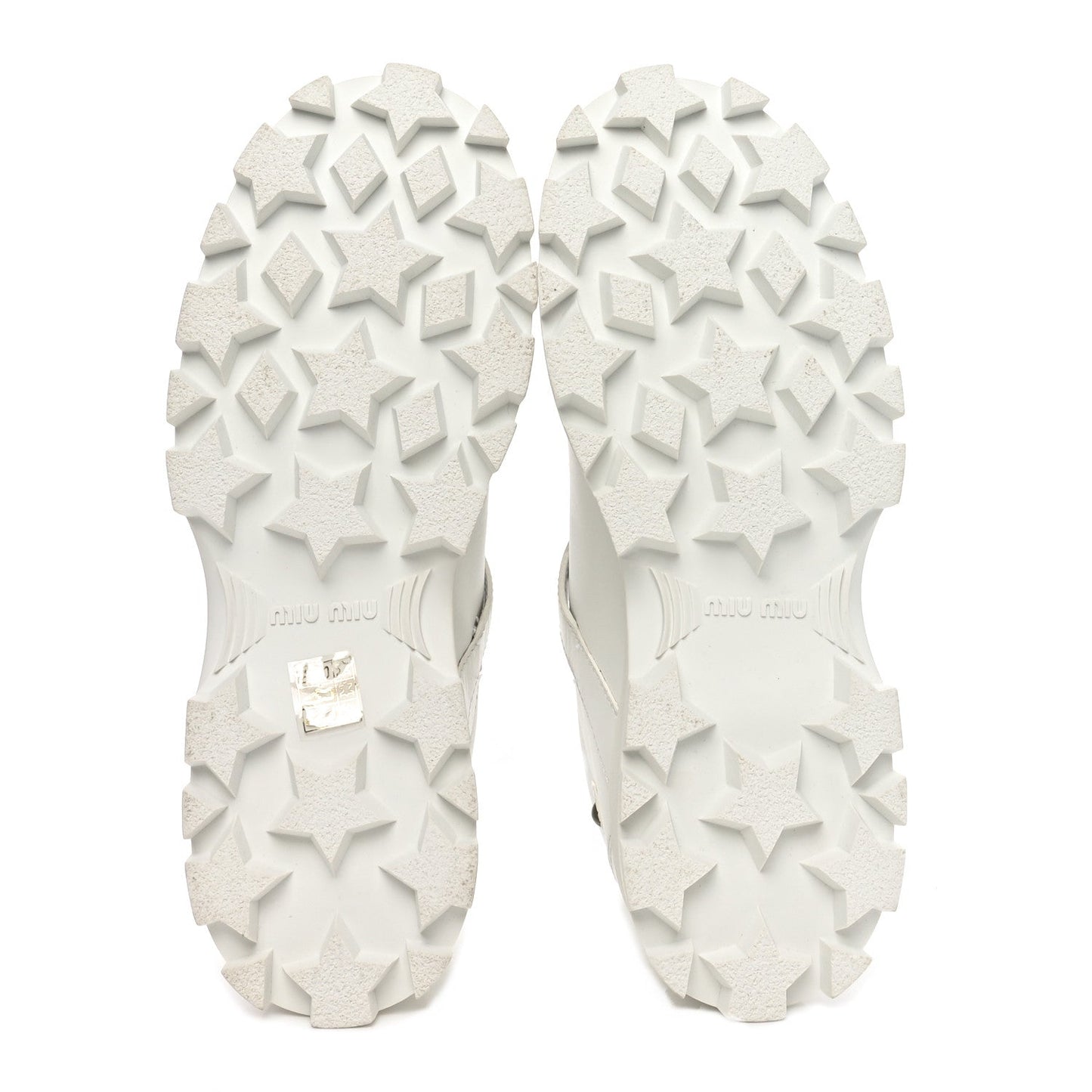 Miu Miu Calfskin Lace Up Ankle Boots 40 White