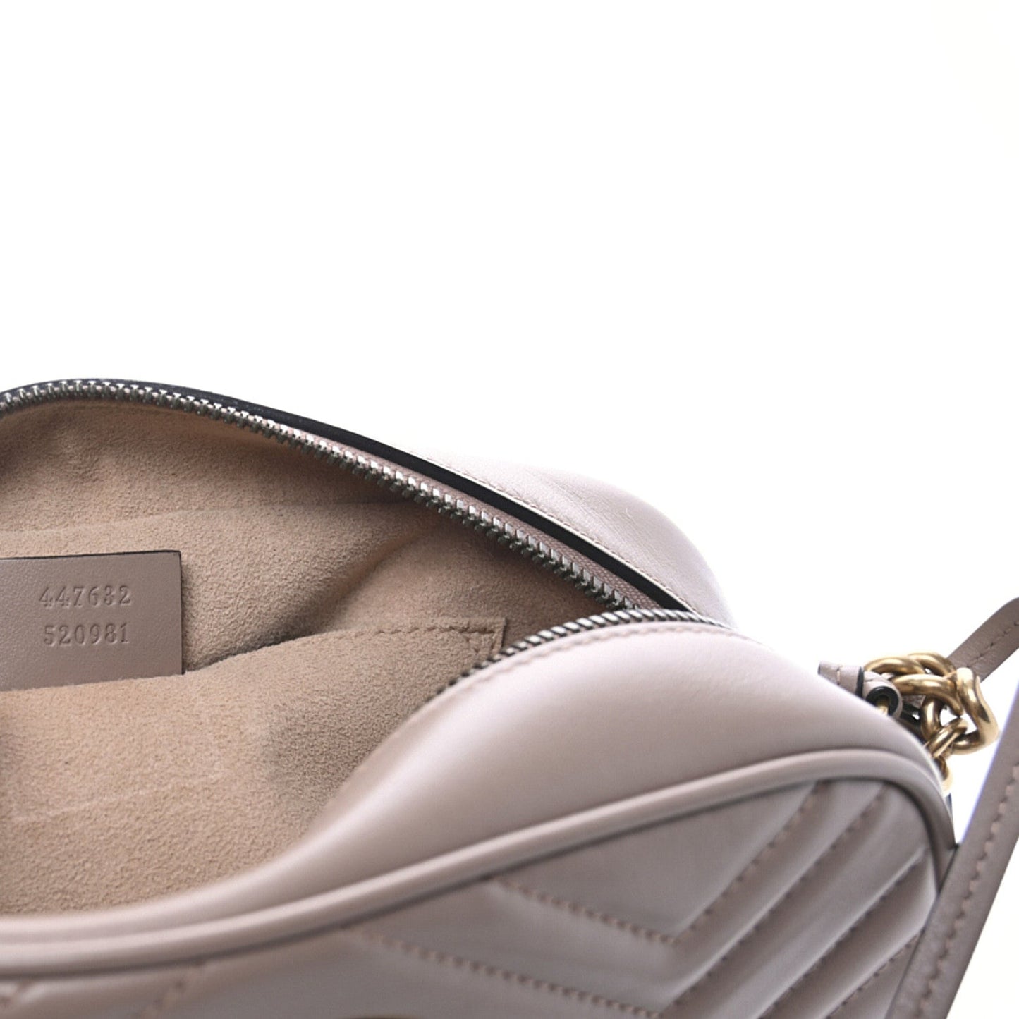 Gucci Calfskin Matelasse Small GG Marmont Chain Shoulder Bag Porcelain Rose