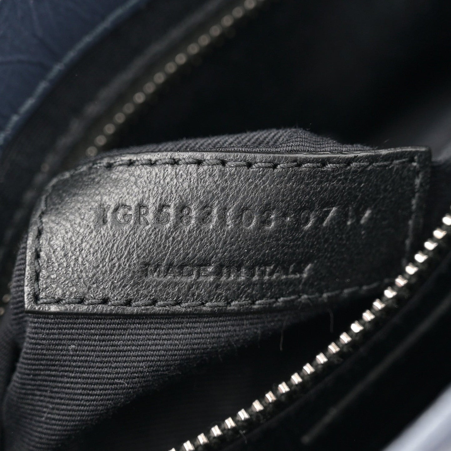 Saint Laurent Crinkled Calfskin Matelasse Monogram Niki Chain Wallet Deep Marine