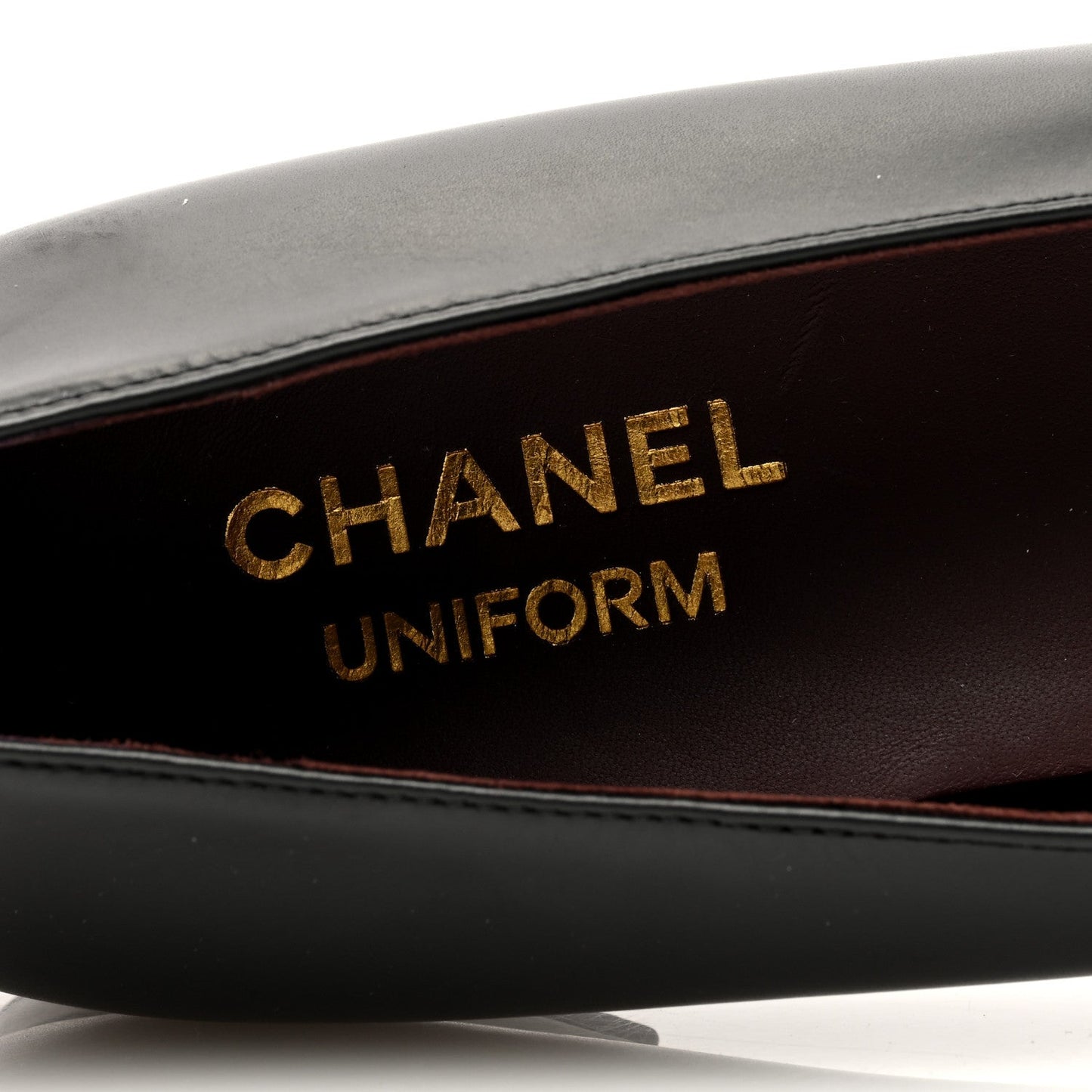 Chanel Lambskin Cap Toe CC Uniform Ballerina Flats 38.5 Black