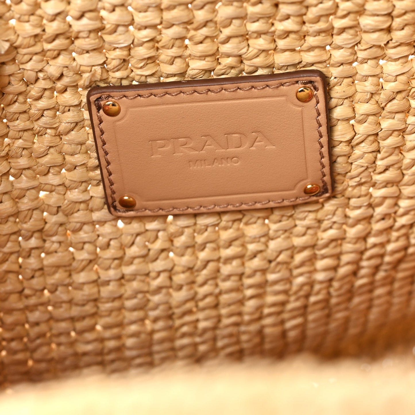 Prada Raffia Floral Small Logo Tote Naturale Arancio Naturale Arancio