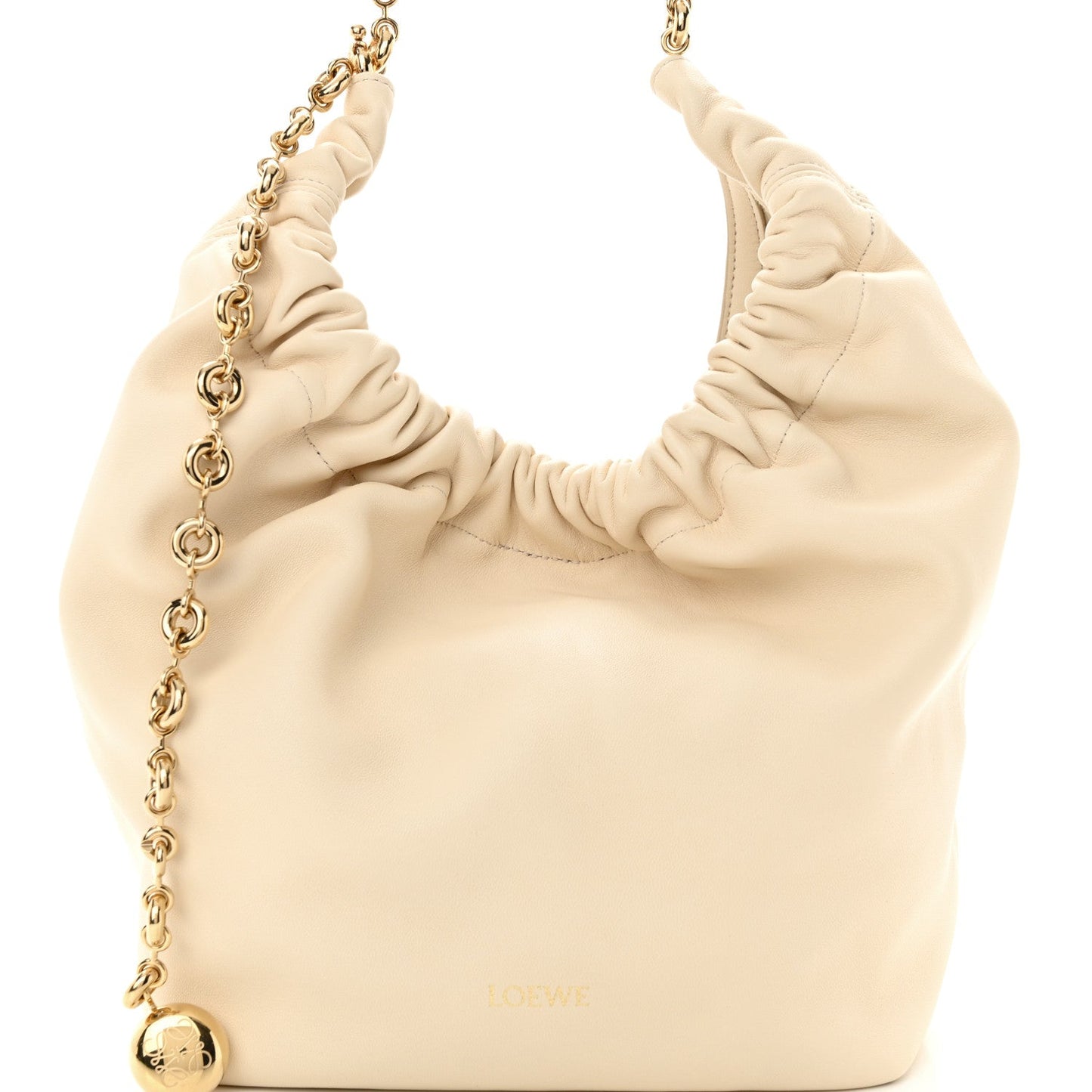 Loewe Buttery Nappa Lambskin Small Squeeze Bag Chalk