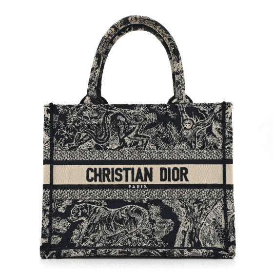 Christian Dior Canvas Embroidered Small Dioriviera Toile De Jouy Book Tote Blue