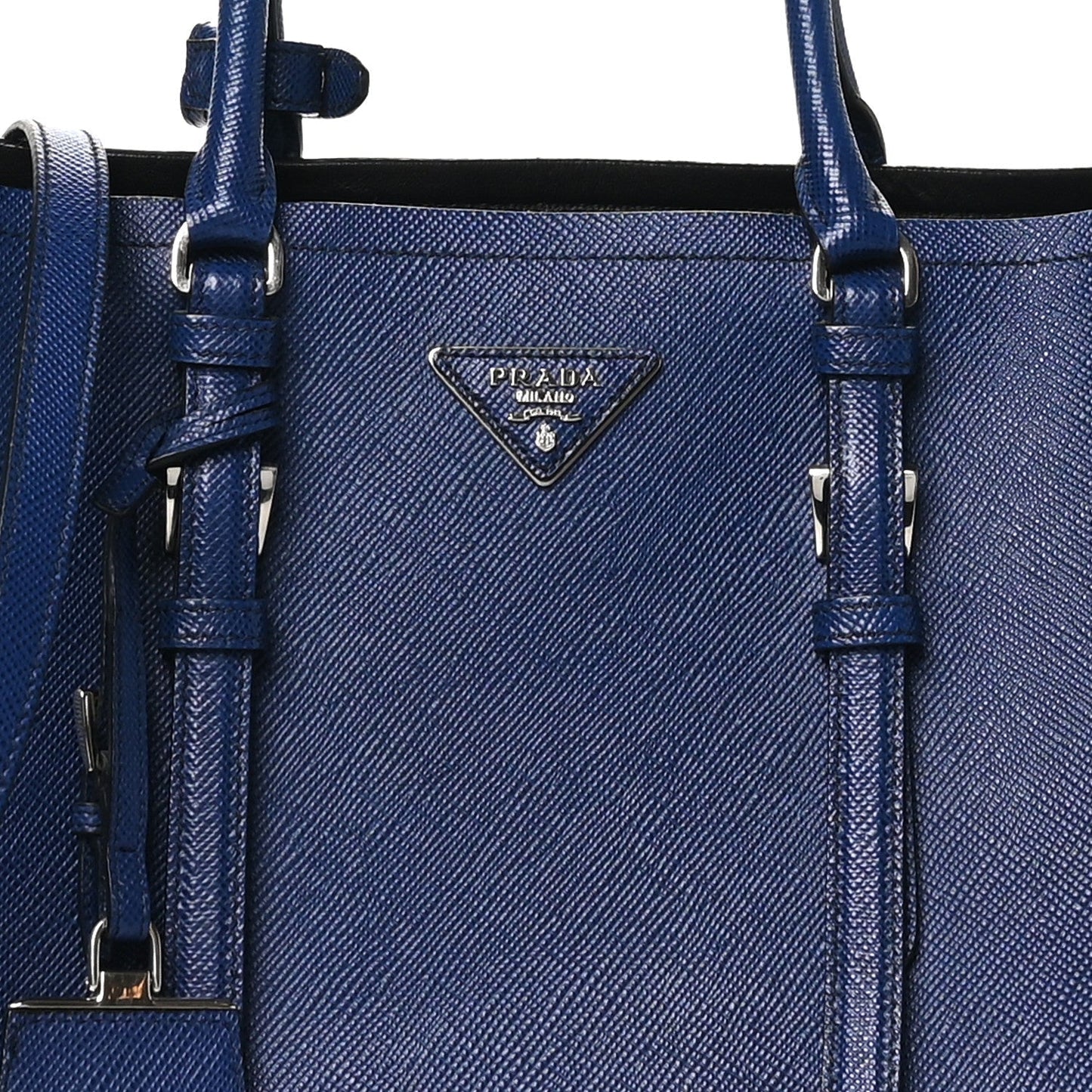 Prada Saffiano Cuir Medium Double Handle Tote Baltico