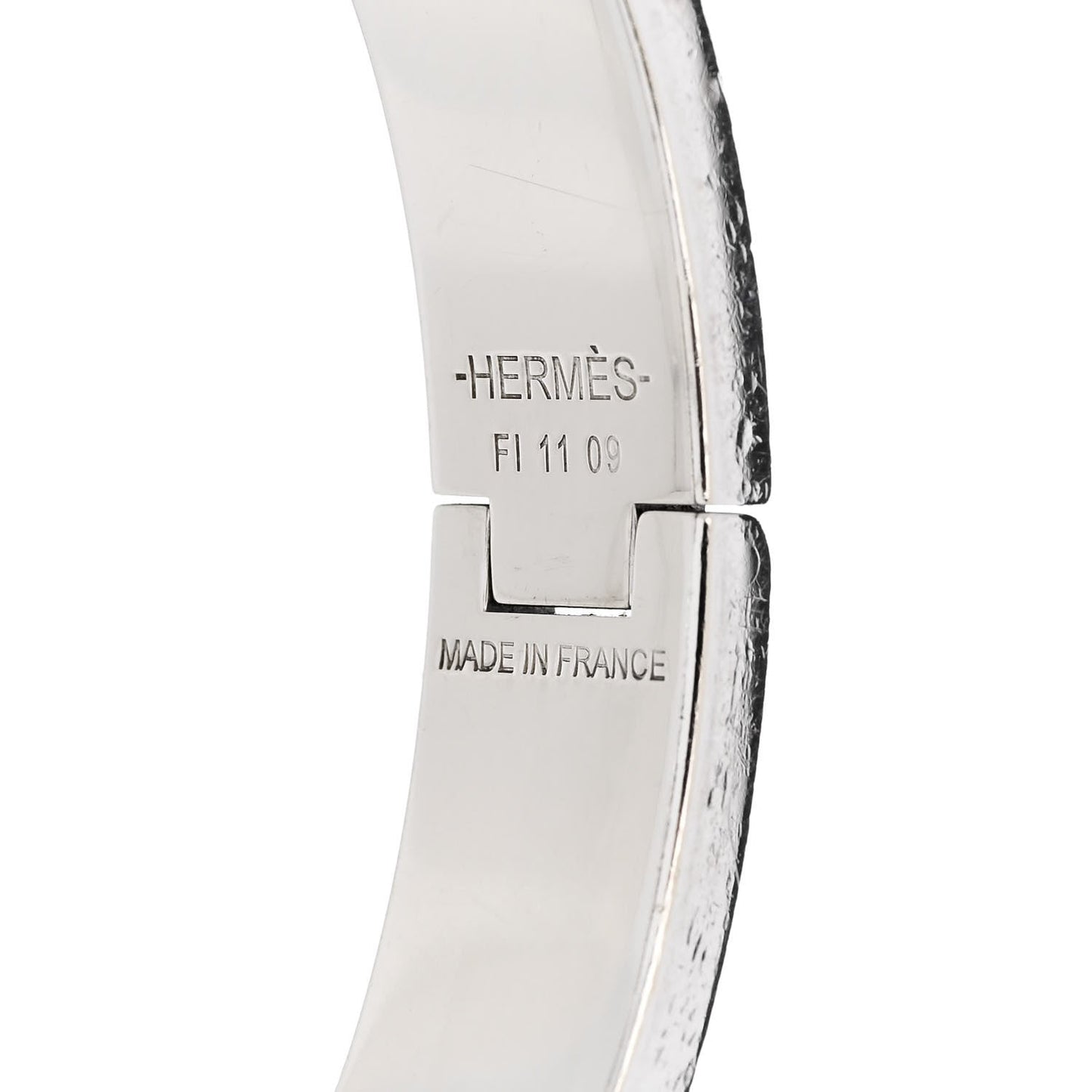 Hermes Enamel Narrow Clic Clac H Bracelet PM White