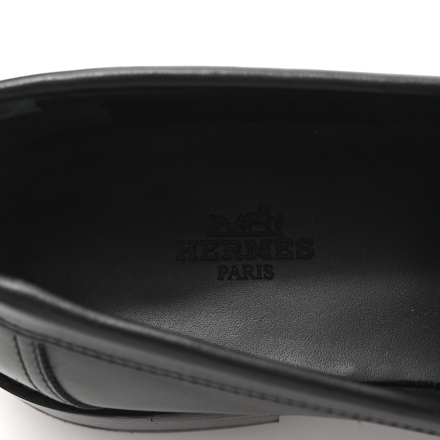 Hermes Calfskin Womens Hot Loafer 38 Black
