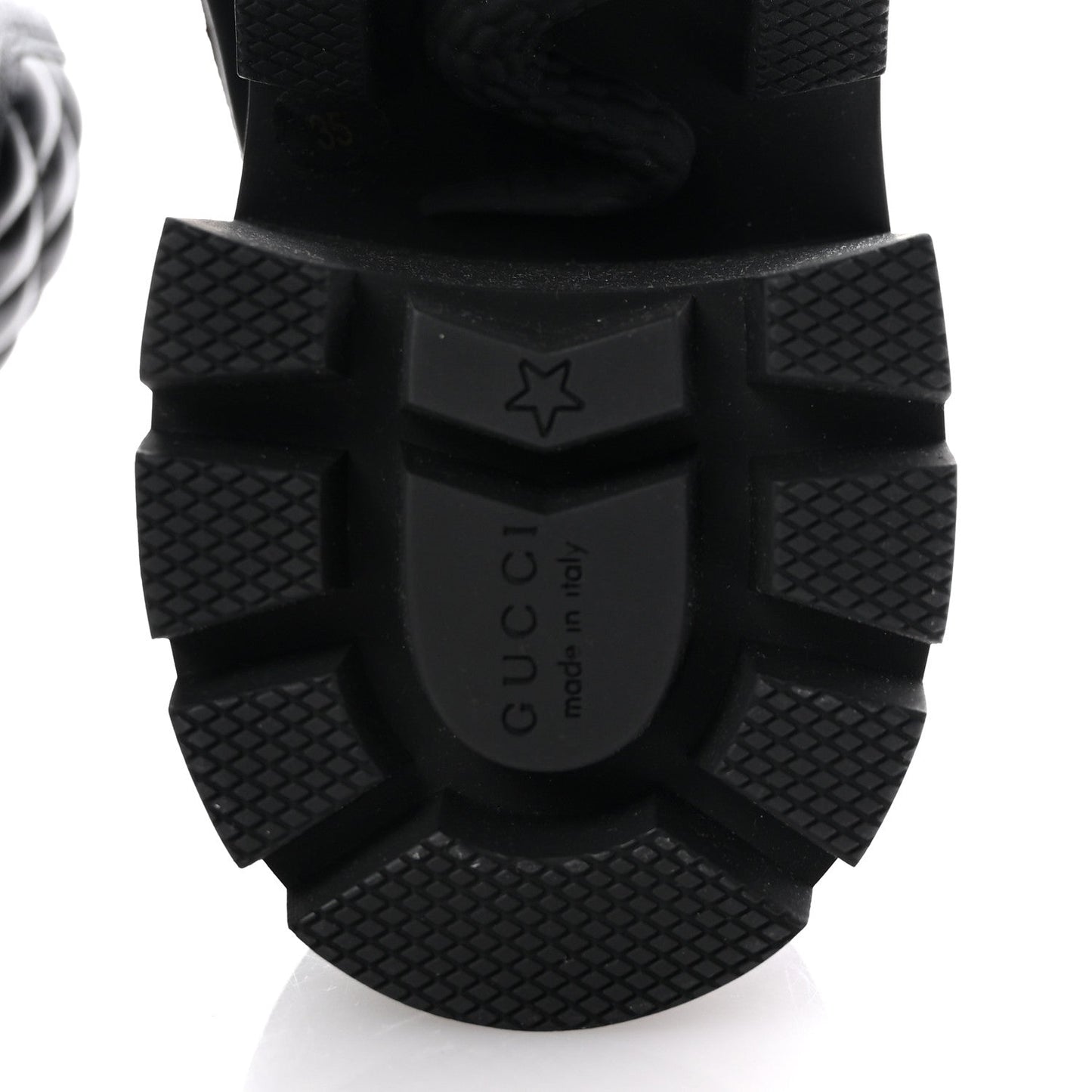 Gucci Apollo Calfskin GG Supreme Nappa Samoa Quilted Lace Up Ankle Boots 35 Black