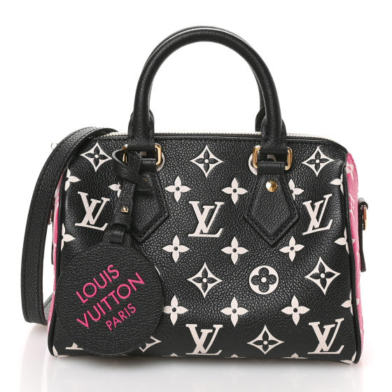 Louis Vuitton Empreinte Monogram Spring in the City Speedy Bandouliere 20 Black White Pink