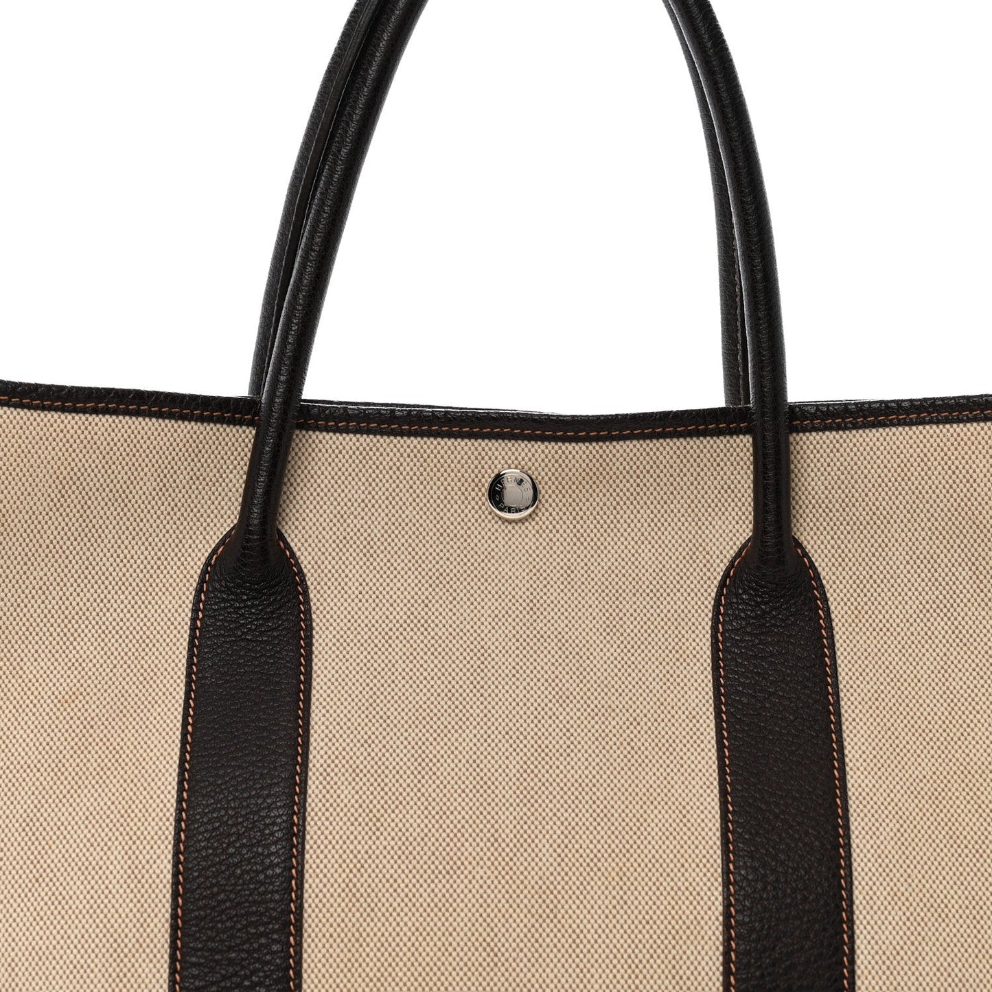 Hermes Buffle Skipper Toile Garden Party 36 MM Tote Marron Fonce