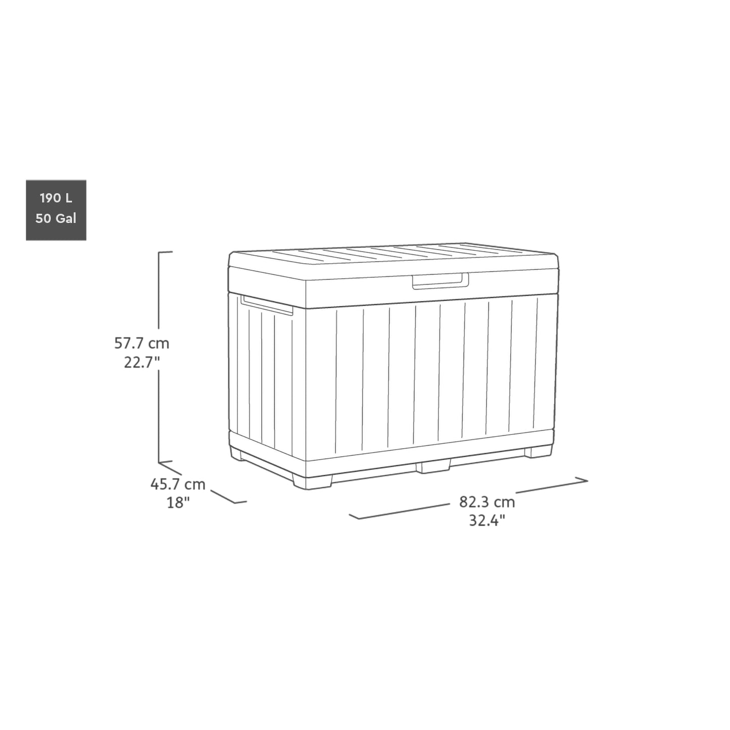 Keter Signature 190L Kentwood Outdoor Garden Storage Box - Rosewood | Compact, Weather‑Resistant Storage with Lockable Lid & Multi‑Functional Design