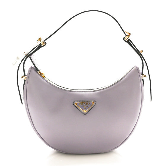 Prada Soft Calfskin Arque Shoulder Bag Glicine
