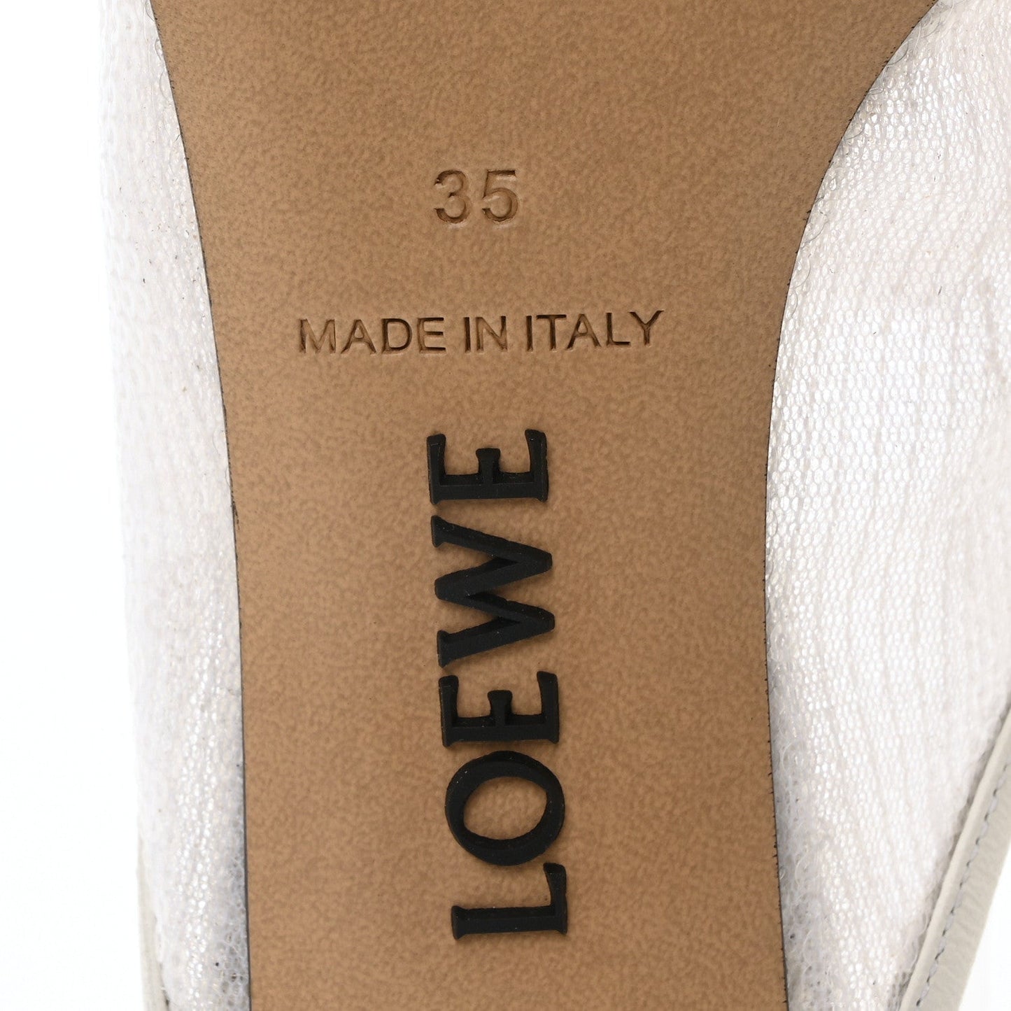 Loewe Sequin Toy Mule Pumps 35 Transparent White