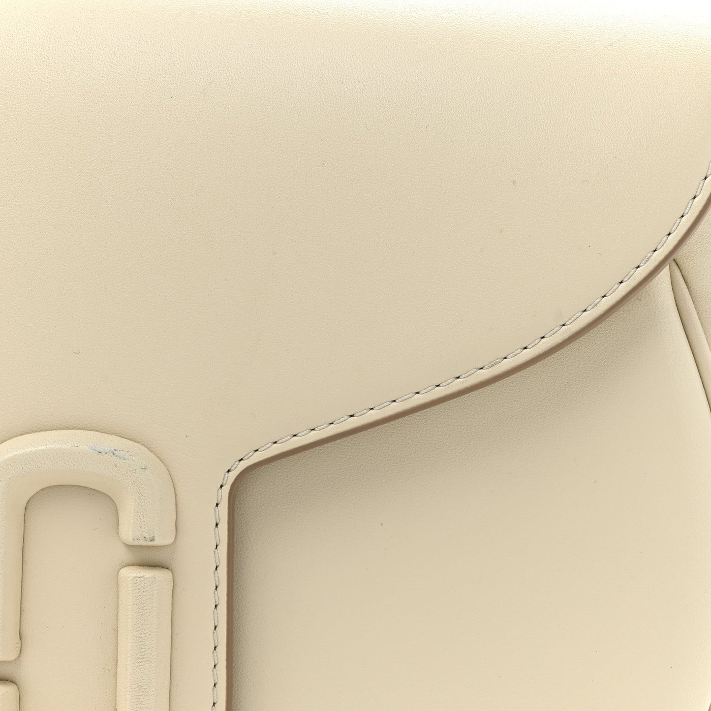 Marc Jacobs Calfskin Large The Covered J Marc Saddle Cloud White