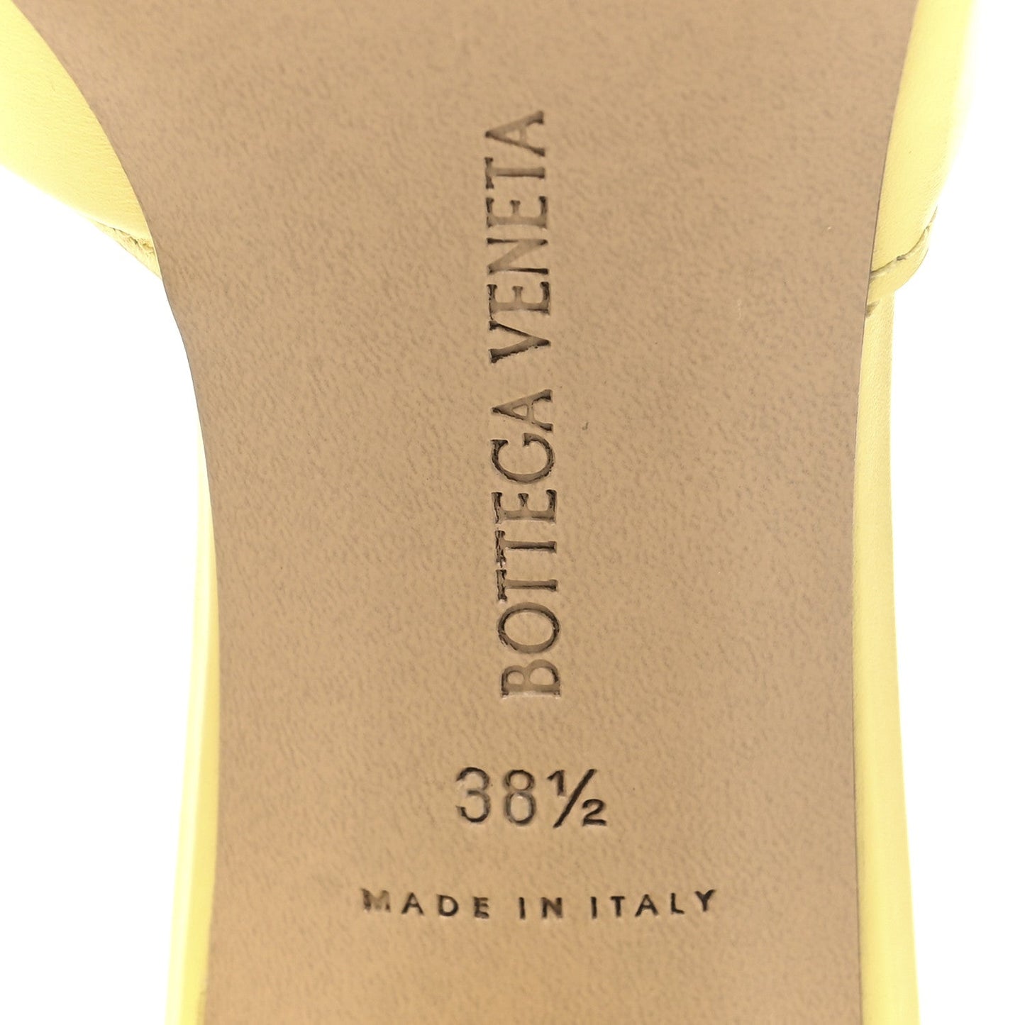Bottega Veneta Vienna Calfskin The Band Mule Sandals 38.5 Lemonade