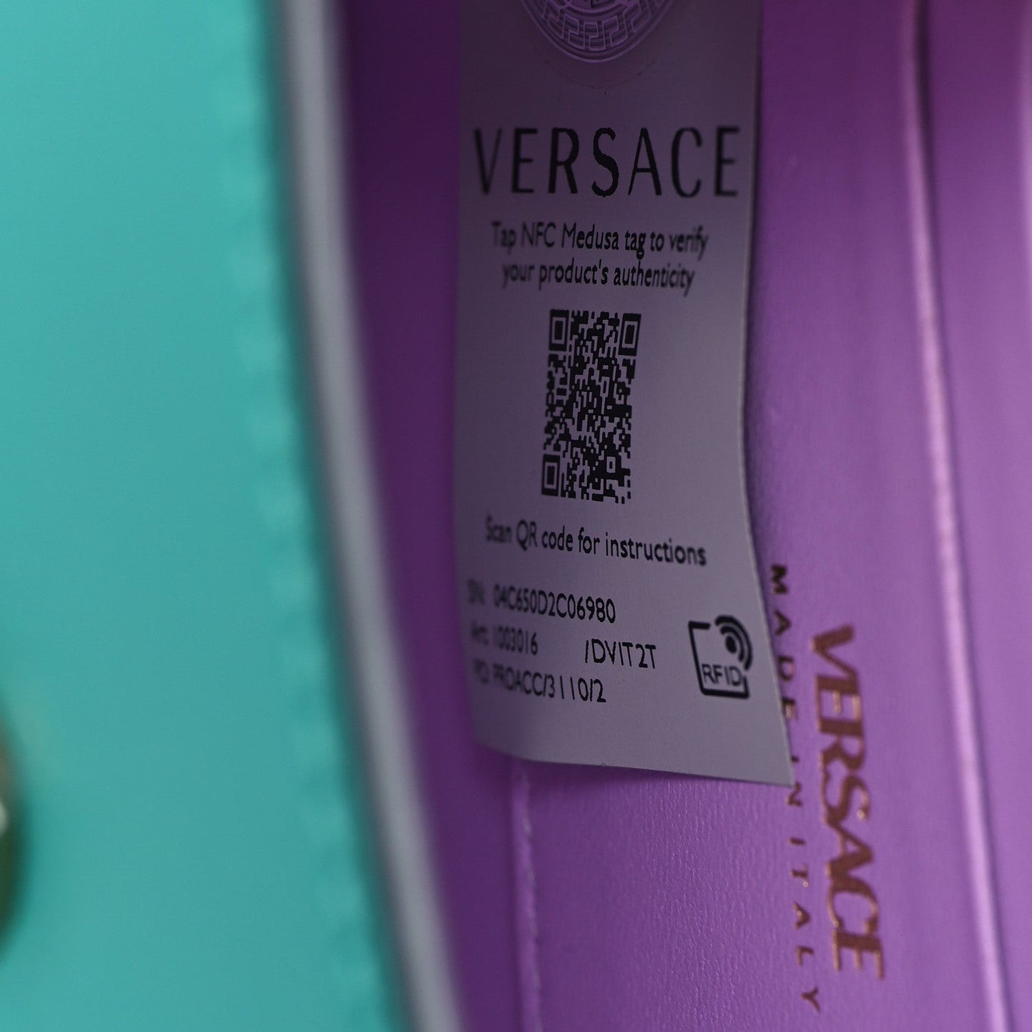Versace Calfskin Mini La Medusa Bag Turquoise