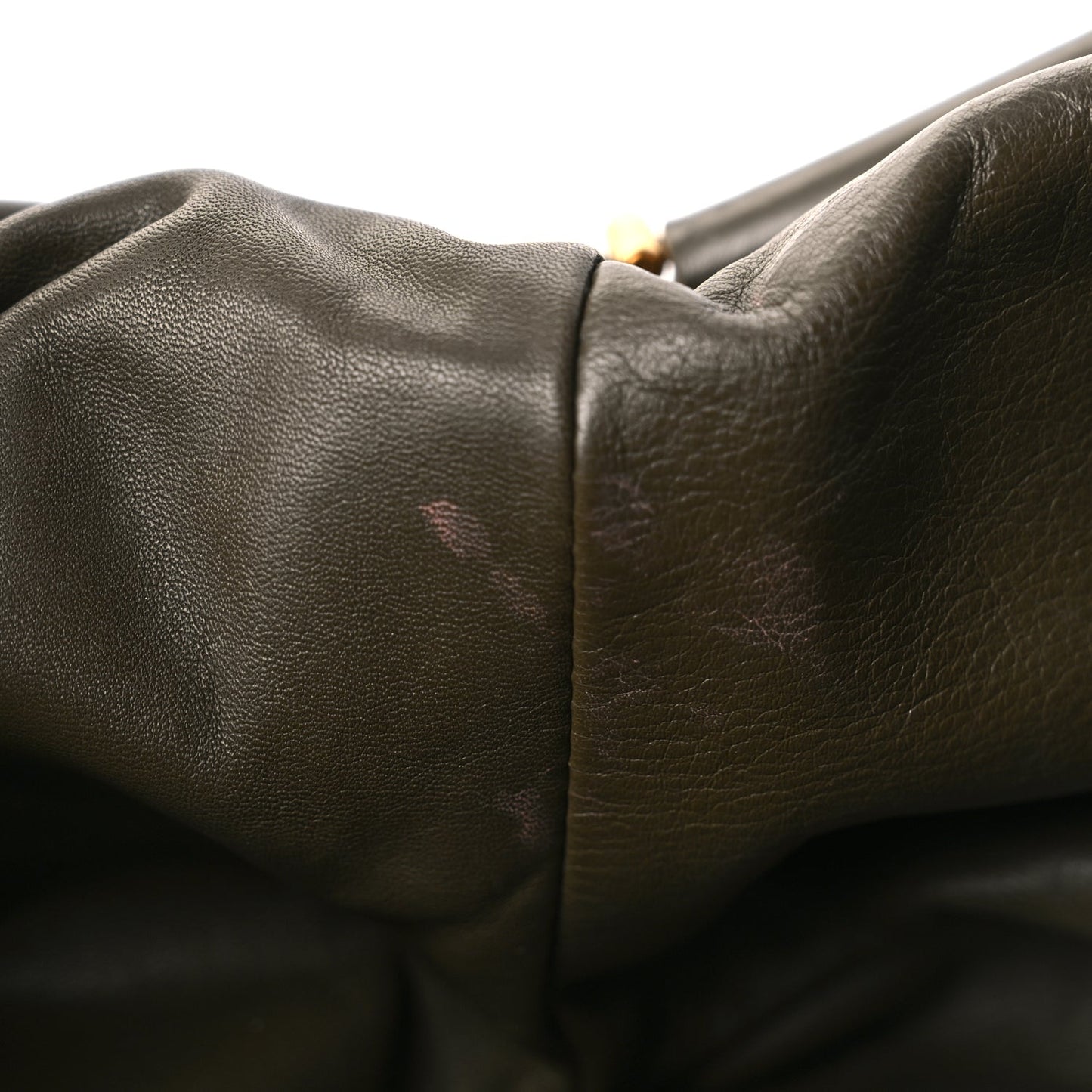 Bottega Veneta Smooth Butter Calf The Pouch Oversized Clutch Kaki Fondent