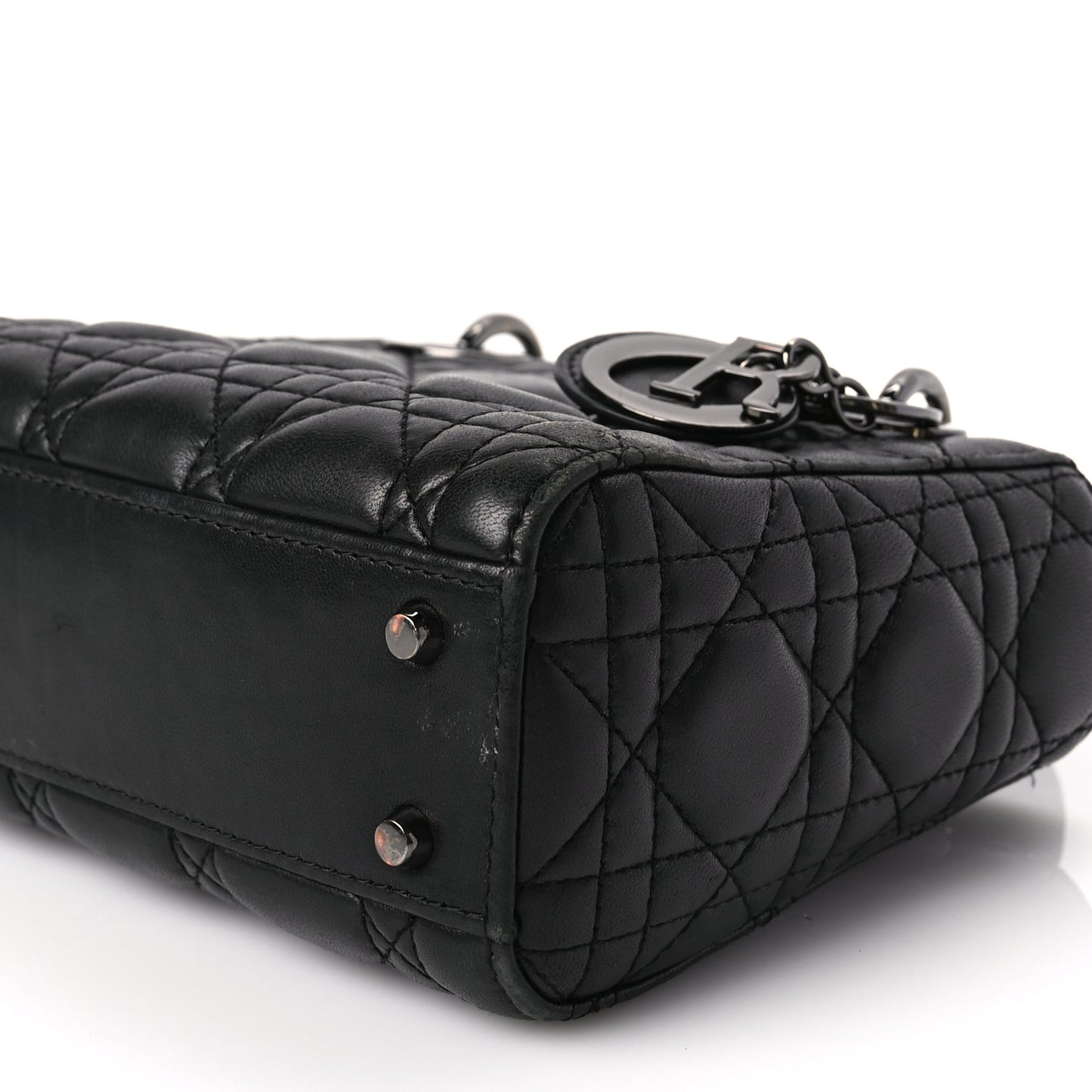 Christian Dior Lambskin Cannage Mini Lady Dior Black