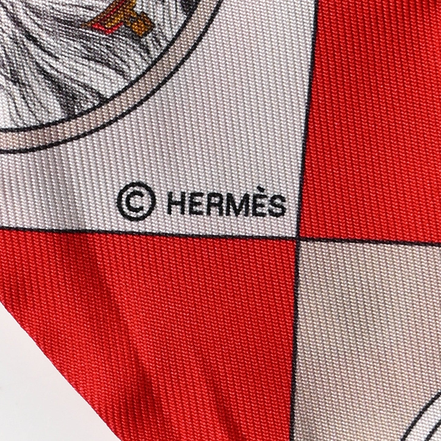 Hermes Silk Colliers Et Chiens Twilly Rouge White Mastic