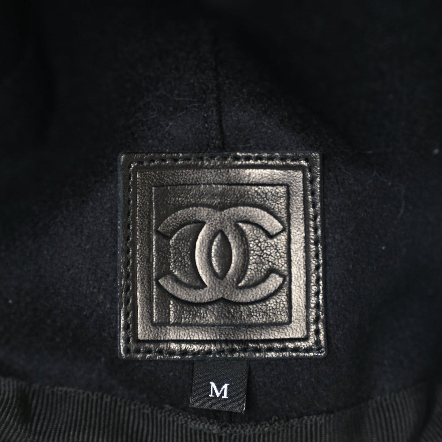 Chanel Nylon Pony Hair Quilted CC Cap M Black