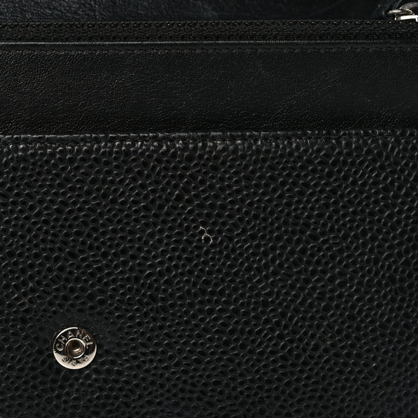 Chanel Caviar Timeless CC Wallet On Chain WOC Black