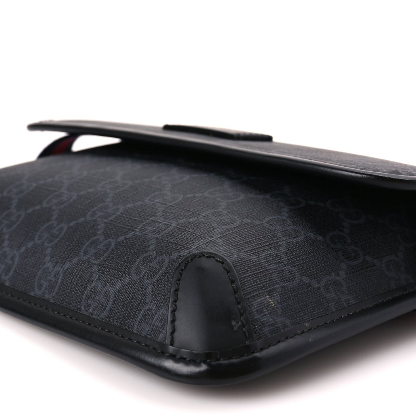 Gucci GG Supreme Monogram Web Slim Belt Bag Black Grey