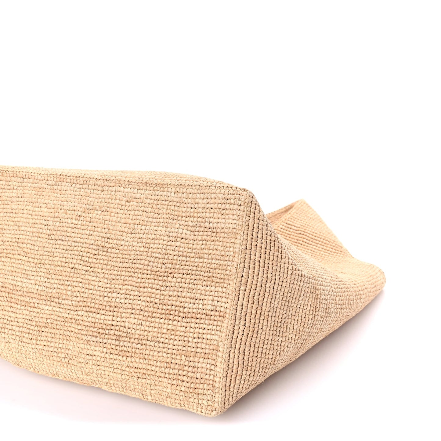 Celine Raffia Calfskin Classic Panier Shopper Cabas Natural Tan