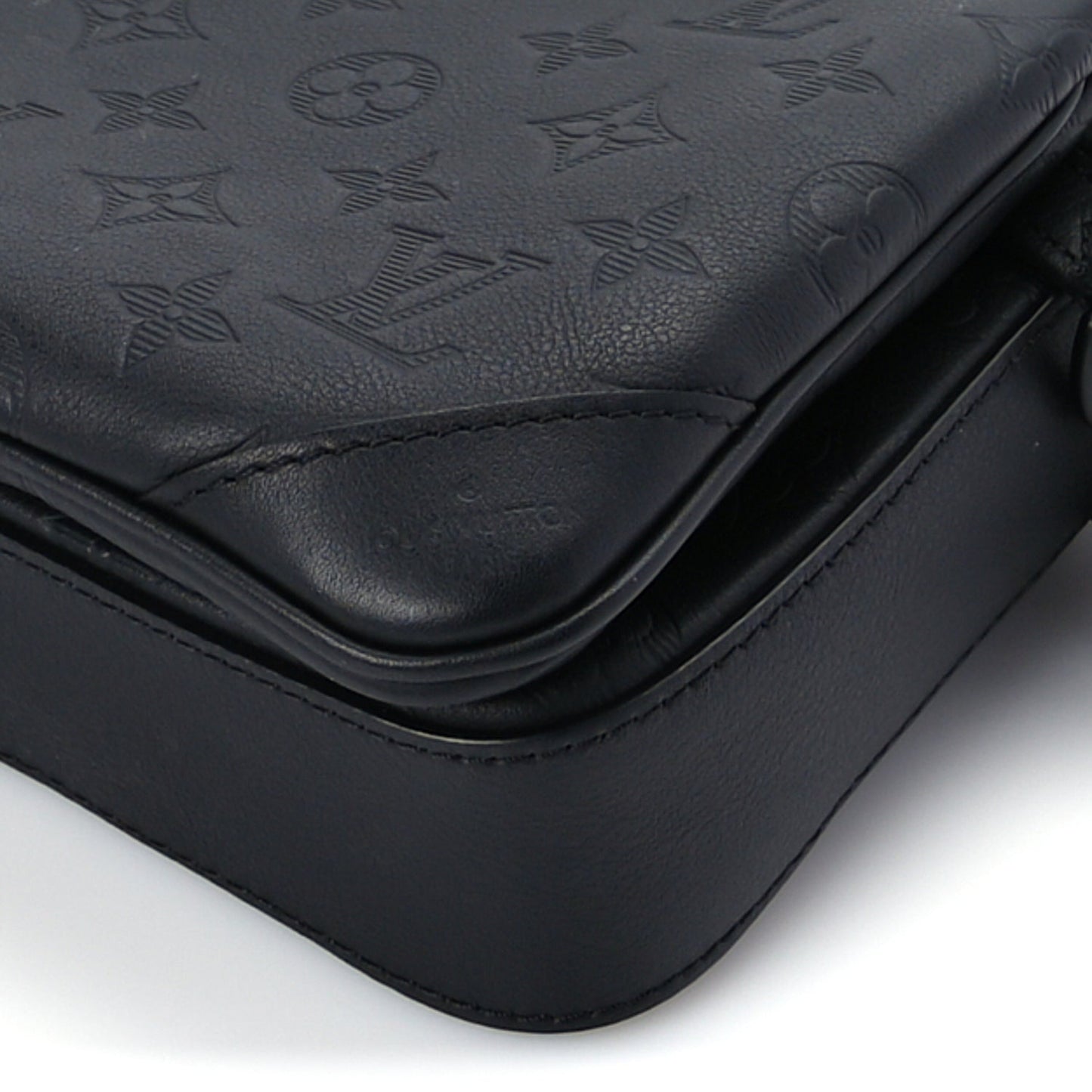 Louis Vuitton Calfskin Monogram Shadow Trio Messenger Black