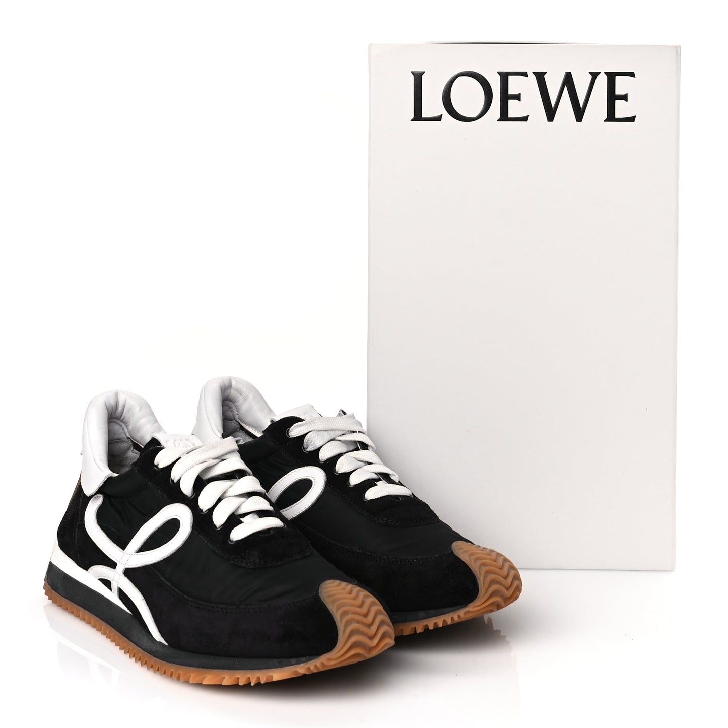Loewe Nylon Suede Flow Runners Sneakers 40 Black