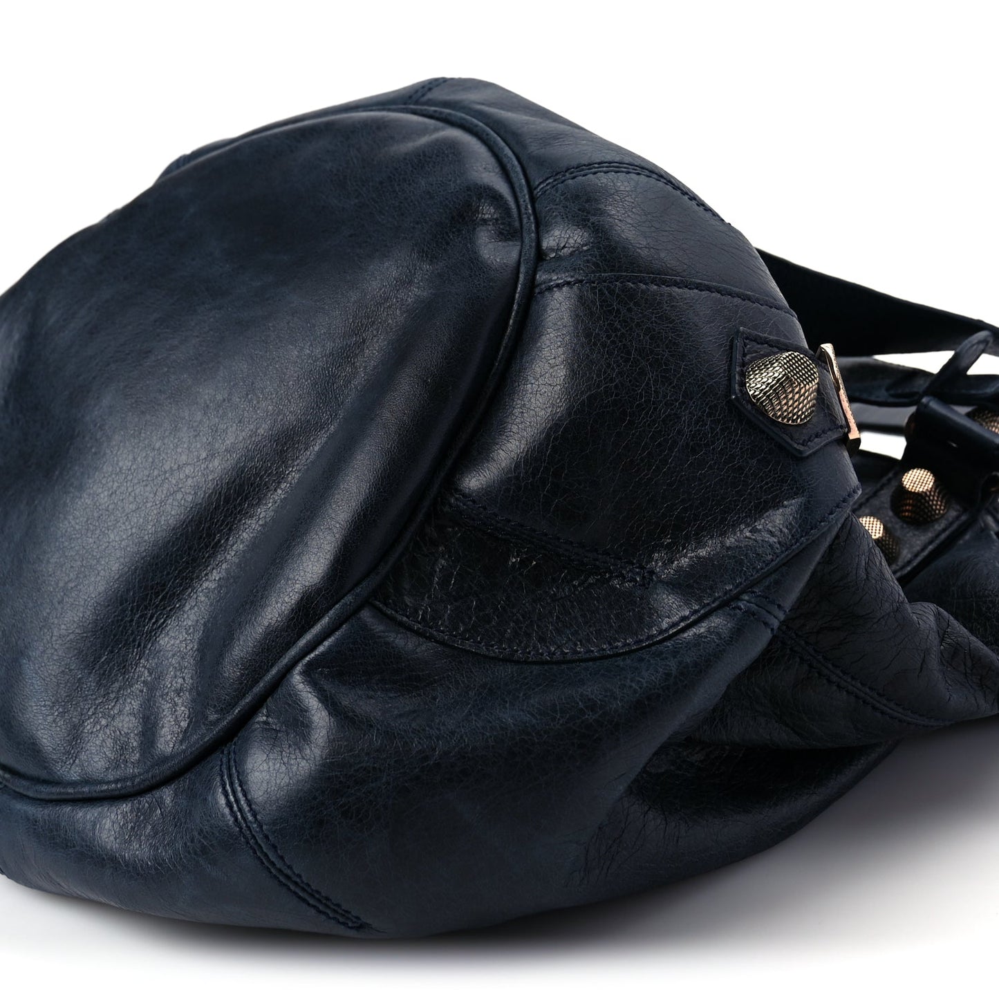 Balenciaga Agneau Giant 21 Rose Gold Hardware Pompon Marine