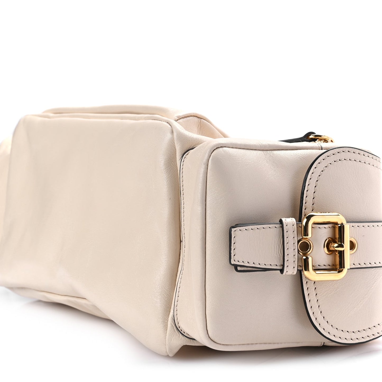 Chloe Shiny Calfskin Medium Double Carry Camera Bag Sweet Beige