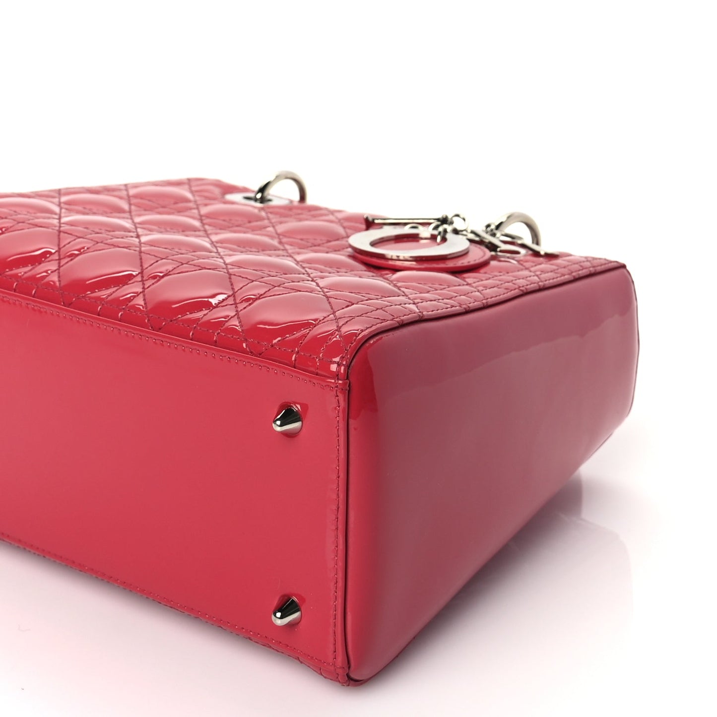 Christian Dior Patent Cannage Medium Lady Dior Fuchsia