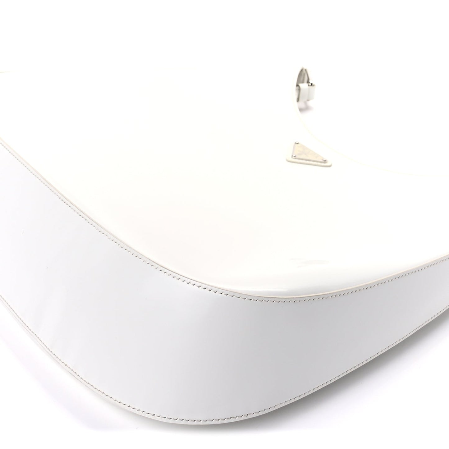 Prada Spazzolato Maxi Cleo Adjustable Strap Shoulder Bag White