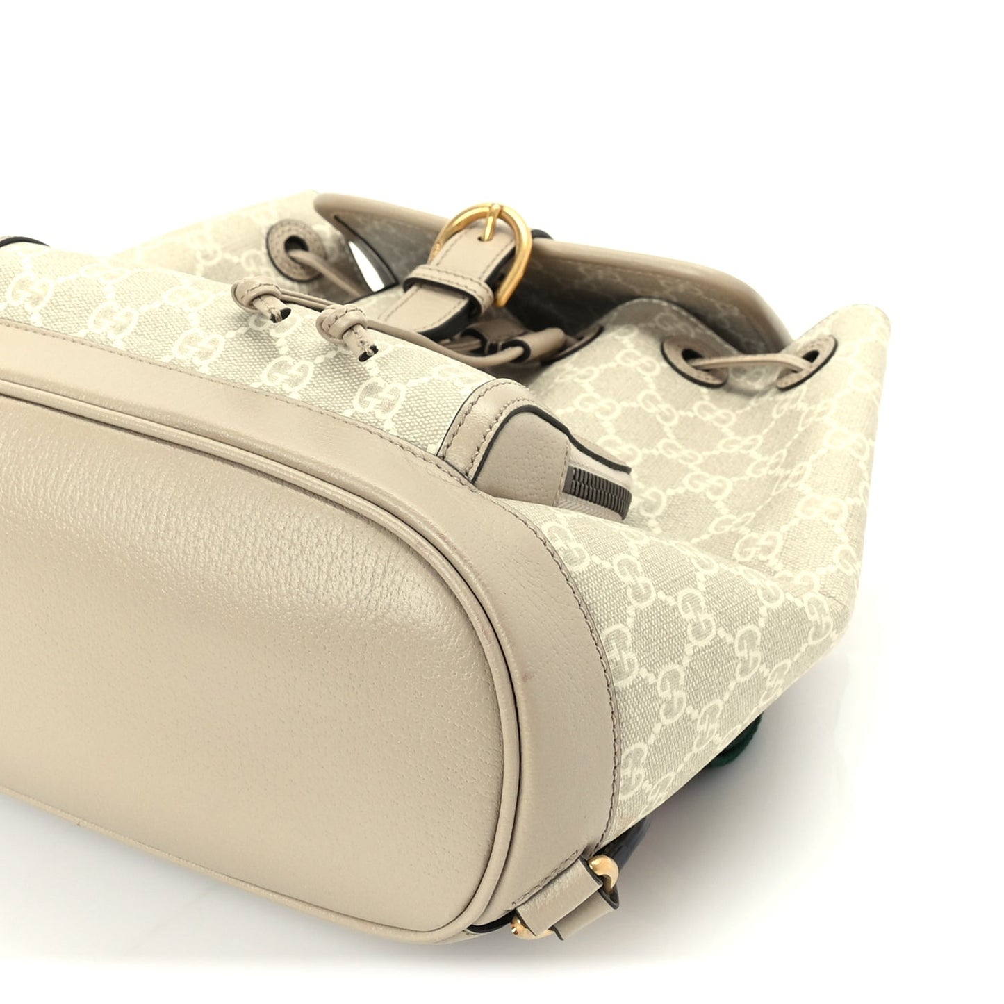 Gucci GG Supreme Monogram Azalea Calfskin Retro Interlocking G Buckle Backpack Beige Mystic White
