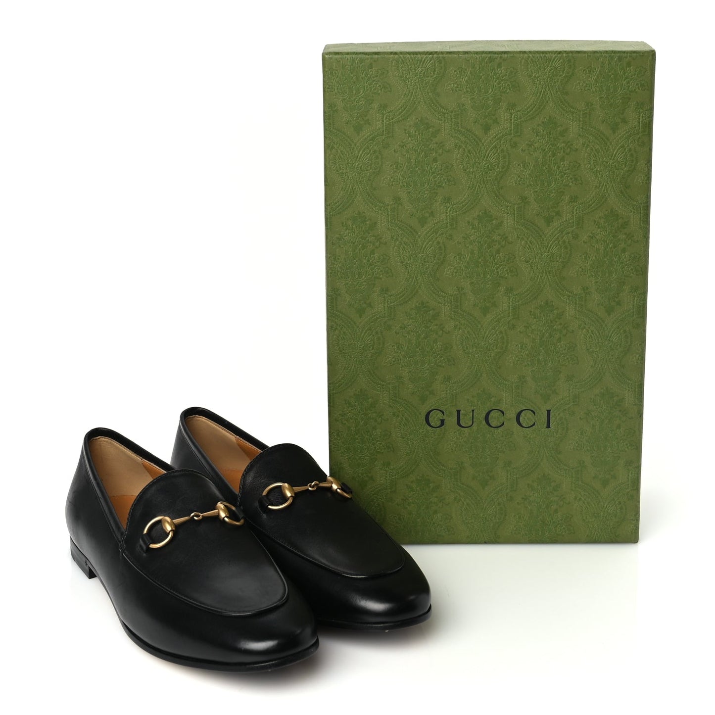 Gucci Calfskin Womens Jordaan Loafers 37.5 Black