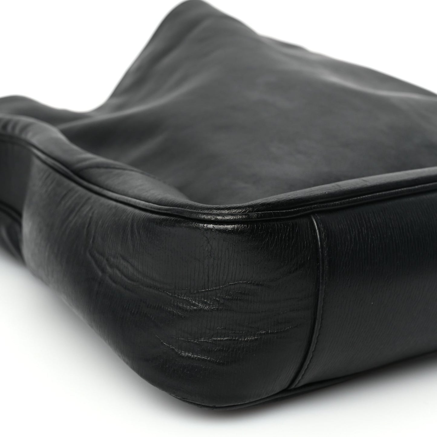 Gucci Calfskin Bamboo Shoulder Bag Black