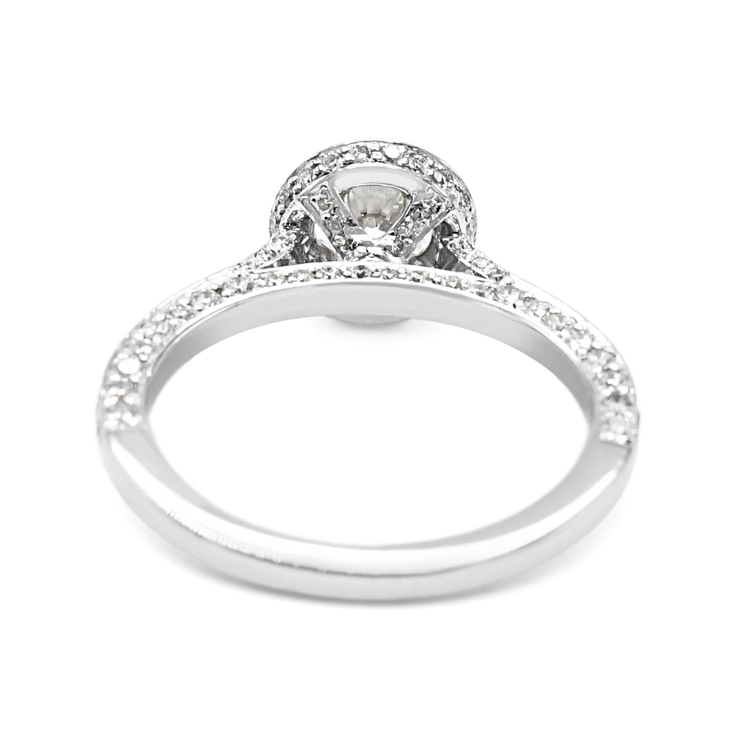 Boodles Brilliant Cut Diamond Halo Design Ring, Diamond Shoulders - Platinum