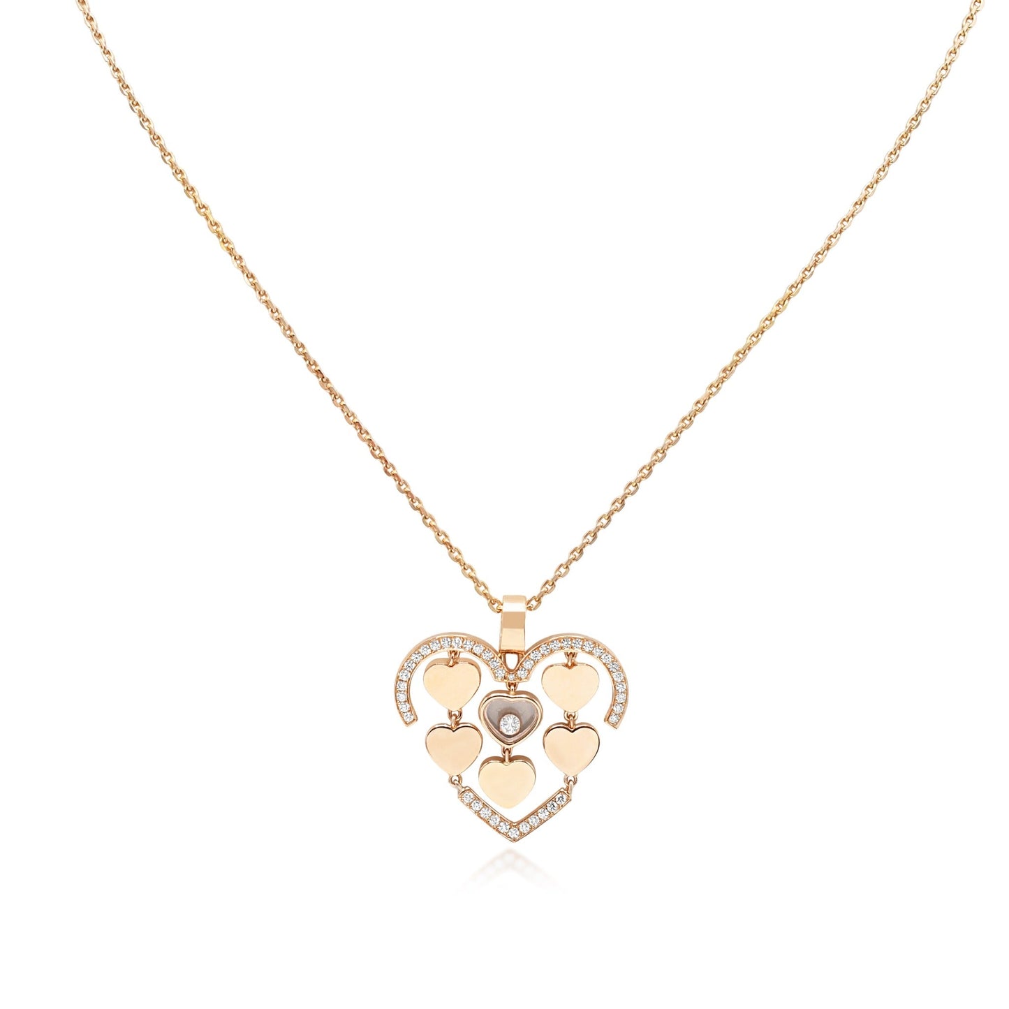 Chopard Happy Amore Diamond Pendant Necklace - 18ct Rose Gold